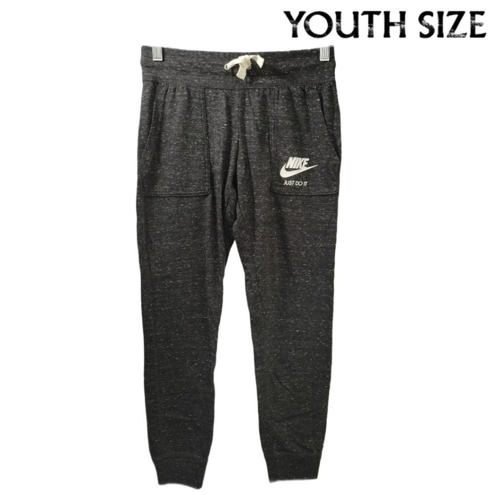 NIKE Girls Joggers, Drawstring Waist, Relaxed Fit (Distressed, Faded Black)- NWT